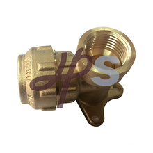 brass compression fittings for PE pipe wall plate elbow